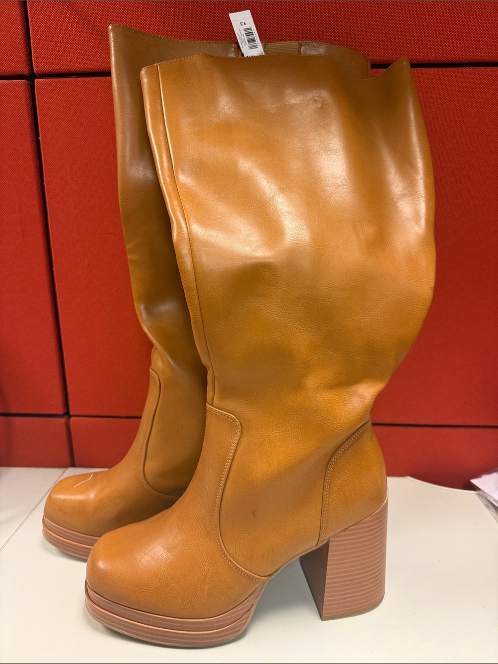 torrid Tan Platform Knee-High Block Heel Boots